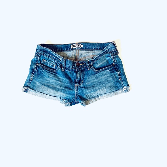 Roxy Pants - ROXY Distressed Short Jean Shorts-5